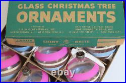 10 WWII unsilvered glass ornaments SHINY BRITE striped exceptional condition