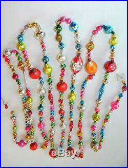100% Vintage Mercury Glass Bead Christmas Garland BIG ANTIQUE Beads 12 Feet