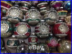 100+ Vintage Shiny Brite Glass Christmas Ornaments INDENTS SNOW STRIPED BELL