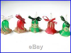 100x HANDMADE CZECH GLASS CHRISTMAS BAUBLE bell red ornament decoration