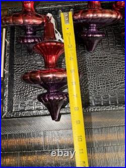 11 Dillards Grandeur Collection Oversized Ombre Glass Finial Ornaments 9 NWT