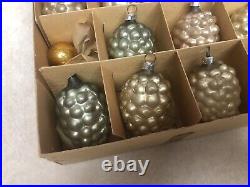 11 Vintage 1930's Grapes Mercury Glass Christmas Tree Ornaments