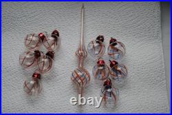 11 rare antique Lauscha/Bimini filament christmas ornaments for feather tree