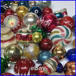 116 Vtg Christmas Tree Ornament Lot Glass Indent Mica Bell Antique Figural Bumpy