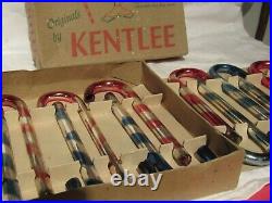 12 Antique Mercury Glass Red Blue Candy Canes Christmas Ornaments KENTLEE/ Box