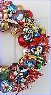 12 Days of Christmas 22 Glass & Wood Christmas Holiday Ornament Wreath Vintage