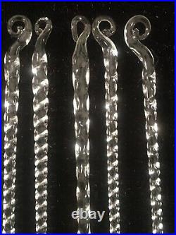 12 Early 1900s Antique 6-7 Glass ICICLES Christmas Ornaments Germany 4