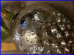 12 Large Mercury Glass Grape Cluster Kugel Christmas Ornament Silver