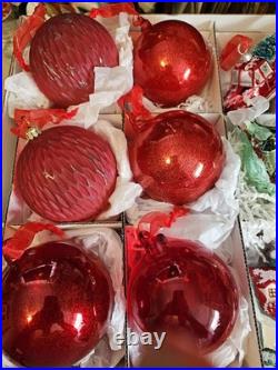12 Piece Luxury Frontgate Holiday Collection Glass Ornaments Excellent Cond