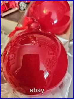 12 Piece Luxury Frontgate Holiday Collection Glass Ornaments Excellent Cond
