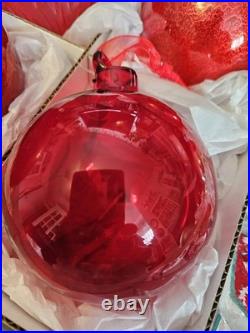 12 Piece Luxury Frontgate Holiday Collection Glass Ornaments Excellent Cond