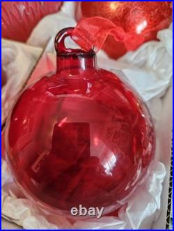 12 Piece Luxury Frontgate Holiday Collection Glass Ornaments Excellent Cond