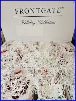 12 Piece Luxury Frontgate Holiday Collection Glass Ornaments Excellent Cond