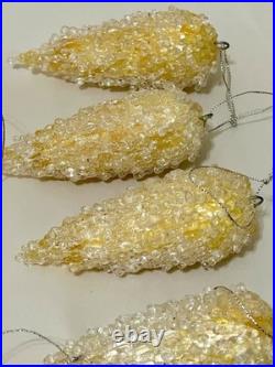 12 Rare Vintage 80's Opalescent Glass Grape Cluster Christmas Ornament