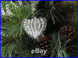 12 SPUN Glass HEART Christmas ORNAMENTS hearts CUTE wedding favors ornament