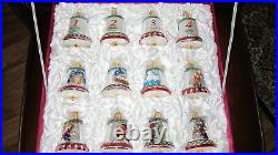 12 Twelve Days Of Christmas Bells Old World Christmas Glass Ornament Set 14019