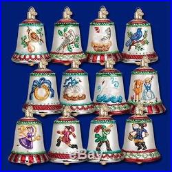12 Twelve Days Of Christmas Bells Old World Christmas Glass Ornament Set 14019