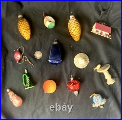 12 Vintage ASSORTED Mercury Glass CHRISTMAS ORNAMENT LOT Medium Ornaments