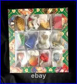 12 Vintage ASSORTED Mercury Glass CHRISTMAS ORNAMENT LOT Medium Ornaments
