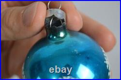 12 Vintage Coby Glass Christmas Tree Ornaments With Box Lace Grapes Snowflakes