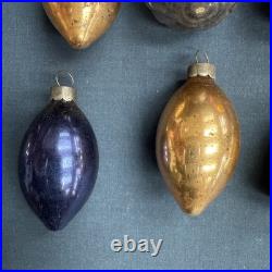 12 Vintage Corning Glass Works Christmas Tree Ornaments in Box WWII era USA