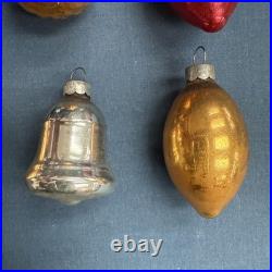 12 Vintage Corning Glass Works Christmas Tree Ornaments in Box WWII era USA