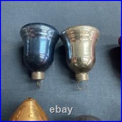 12 Vintage Corning Glass Works Christmas Tree Ornaments in Box WWII era USA