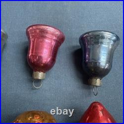 12 Vintage Corning Glass Works Christmas Tree Ornaments in Box WWII era USA