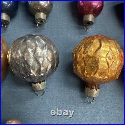 12 Vintage Corning Glass Works Christmas Tree Ornaments in Box WWII era USA