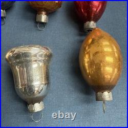 12 Vintage Corning Glass Works Christmas Tree Ornaments in Box WWII era USA