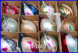12 Vintage Poland Boxed Mercury Glass Christmas Ornaments Teardrop 4.5 12 Vintage Poland Boxed Mercury Glass Christmas Ornaments Teardrop 4.5