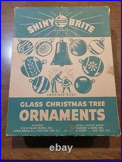 12 Vintage Shiny Brite Glass Ornament Lot Stenciled Some Mica 2-2.5 Variety