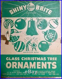 12 Vintage Unsilvered Frosted Tornado's Shiny Brite Glass Christmas Ornaments