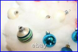 12 vintage Shiny Brite Rauch Christmas ornaments unsilvered barrel USA glass