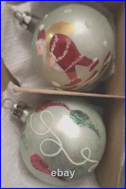 12 vtg Fantasia Poland Glass Christmas Tree Ornaments Santa, Snowman 12 vtg Fantasia Poland Glass Christmas Tree Ornaments Santa, Snowman