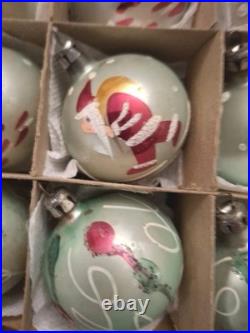 12 vtg Fantasia Poland Glass Christmas Tree Ornaments Santa, Snowman 12 vtg Fantasia Poland Glass Christmas Tree Ornaments Santa, Snowman