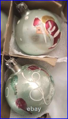 12 vtg Fantasia Poland Glass Christmas Tree Ornaments Santa, Snowman 12 vtg Fantasia Poland Glass Christmas Tree Ornaments Santa, Snowman