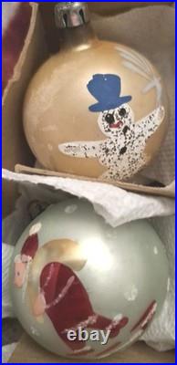 12 vtg Fantasia Poland Glass Christmas Tree Ornaments Santa, Snowman 12 vtg Fantasia Poland Glass Christmas Tree Ornaments Santa, Snowman