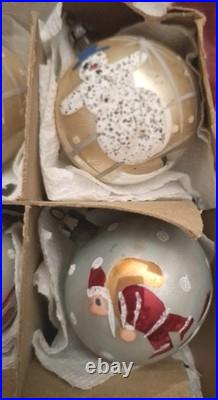 12 vtg Fantasia Poland Glass Christmas Tree Ornaments Santa, Snowman 12 vtg Fantasia Poland Glass Christmas Tree Ornaments Santa, Snowman