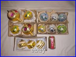 13= 4 Boxes Jumbo Santa Land Mercury Glass Christmas Ornaments Poland+ 3.5&6