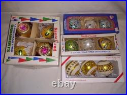 13= 4 Boxes Jumbo Santa Land Mercury Glass Christmas Ornaments Poland+ 3.5&6