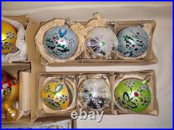 13= 4 Boxes Jumbo Santa Land Mercury Glass Christmas Ornaments Poland+ 3.5&6