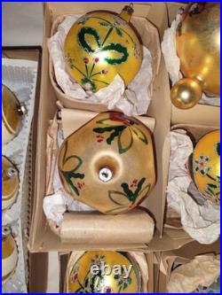 13= 4 Boxes Jumbo Santa Land Mercury Glass Christmas Ornaments Poland+ 3.5&6