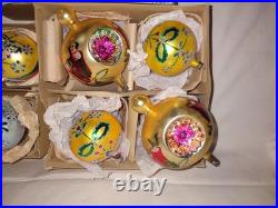 13= 4 Boxes Jumbo Santa Land Mercury Glass Christmas Ornaments Poland+ 3.5&6