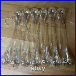 13 Vintage Blown Glass Teardrop Icicle with Gold Stenciled Christmas Ornament 7.5