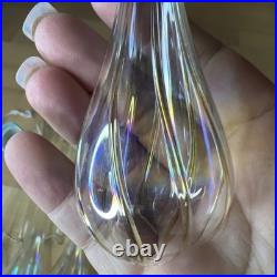 13 Vintage Blown Glass Teardrop Icicle with Gold Stenciled Christmas Ornament 7.5