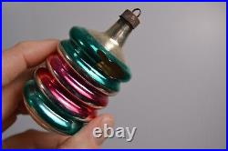13 Vintage Shiny Brite Large Ribbed Glass Christmas Ornament Lot MCM HTF Atomic