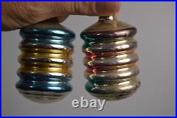 13 Vintage Shiny Brite Large Ribbed Glass Christmas Ornament Lot MCM HTF Atomic