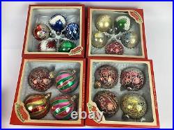 139 Huge lot of Vintage Mercury Glass Christmas Ornaments Stripes, Shiny Brite