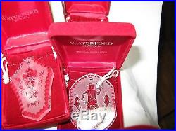 14 Waterford Crystal 12 Days Of Christmas Ornaments Set Mint 1982 -1995